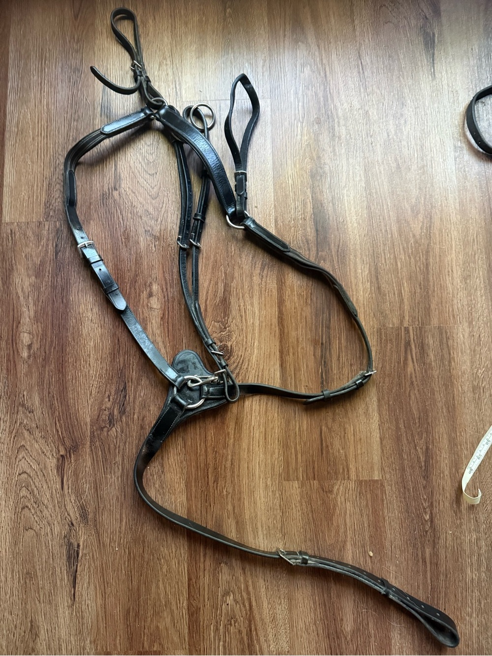 Running martingale breast collar, Black leather size Full